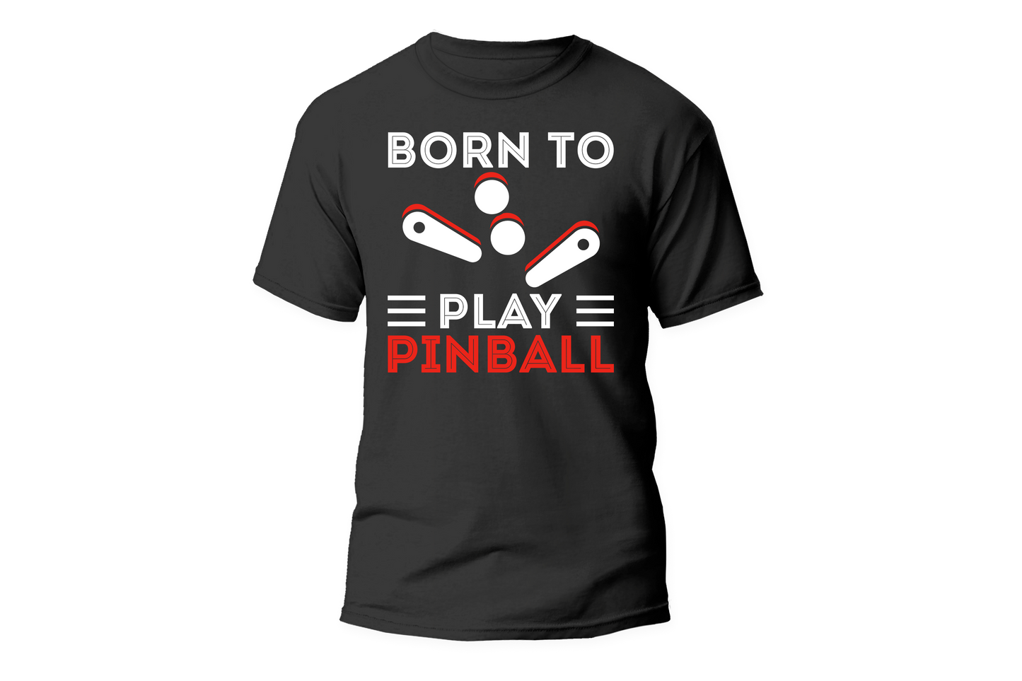 Born to Play Pinball White and Red T-shirt